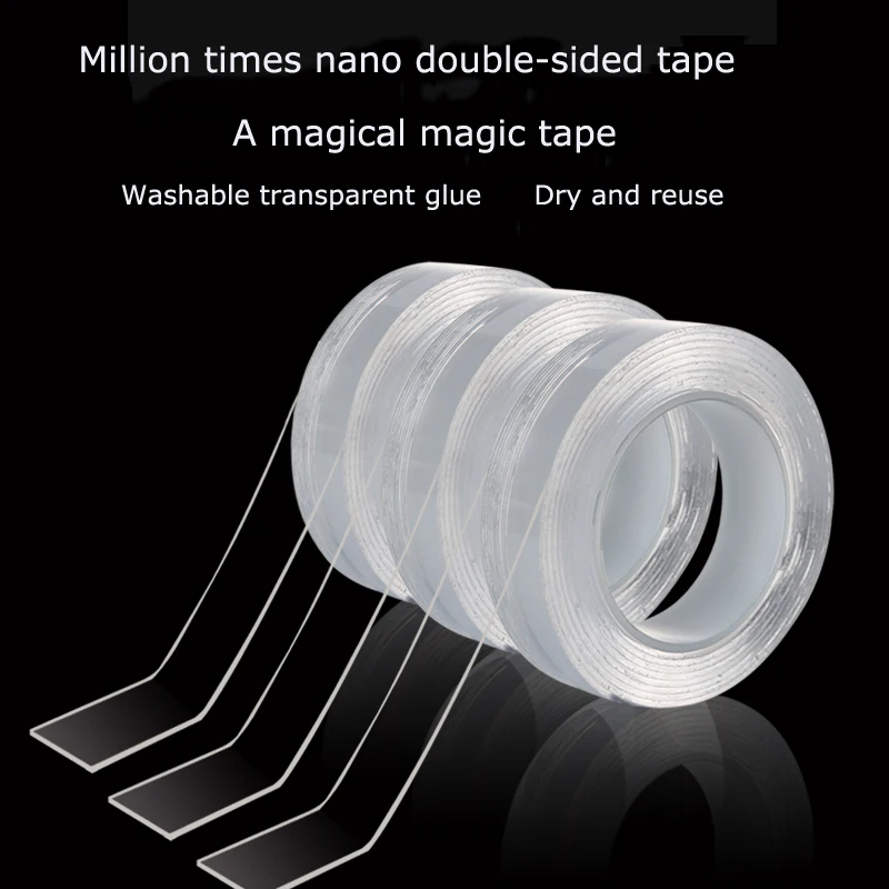 Мульти-Функция Nano лента-липучка «Magic Tape» Прозрачный многоразового использования, Не оставляющий следов надежный дизайн фиксированный двухсторонний
