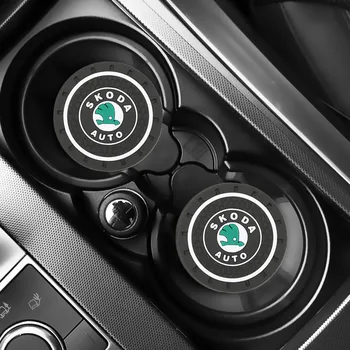 

2pcs Car Auto Water Cup Slot Non-Slip Mat Accessories For Skoda Octavia A5 A7 RS Fabia Superb Accessories