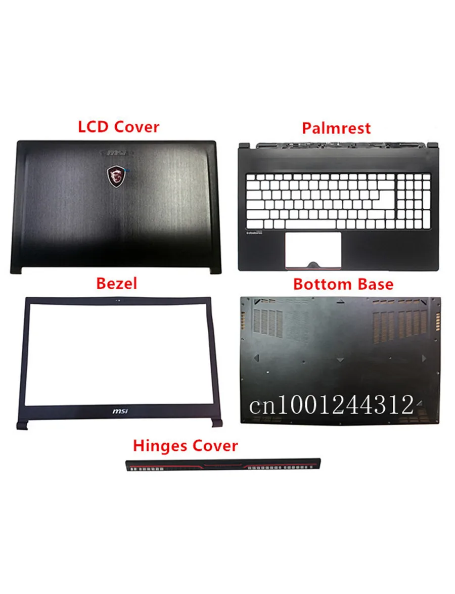 ABCD Hinges Cover 2 New Original For MSI GS63 GS63VR LCD Back Cover Bezel Palmrest Bottom Base Case 3076K3D211 3076K3D212 3076K2A215 3076K1B213 - Цвет: ABCD Hinges Cover 2
