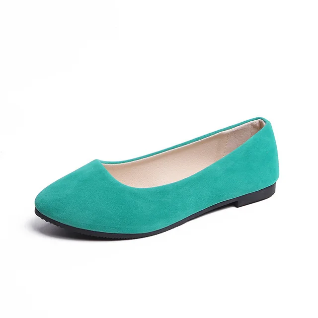 Grass green Большие размеры 35-43; женские слипоны на плоской подошве; женские водонепроницаемые Мокасины ярких цветов; черные лоферы из искусственной замши; женские балетки на плоской подошве - Цвет: Grass green