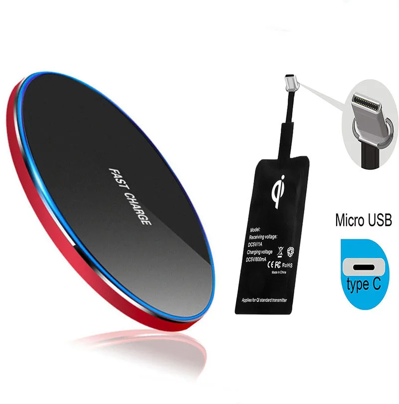 Беспроводной зарядный приемник Qi для iPhone13 7 6s Plus 5s Micro USB Type C 10 Вт - Цена: 765,92 - 833,11 руб.