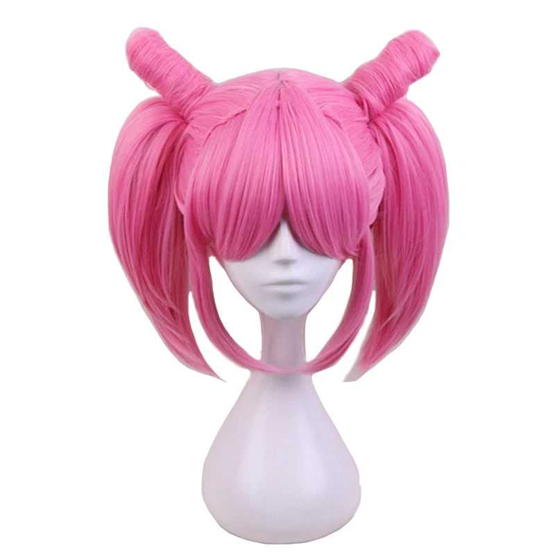 

Sailor Moon Chibiusa Short Pink With Ponytail Clip Heat Resistant Synthetic Hair Cosplay Costume Wigs
