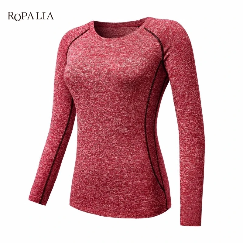 Women Compression Long Sleeve T-Shirts Casual Clothes Tights Long Sleeve Quick Dry Thermal Base Layer Tops 1