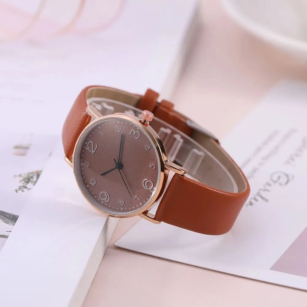 Casual Women Romantic Wrist Watch Leather Designer Ladies Clock Simple Dress Gfit Montre Femme (1)