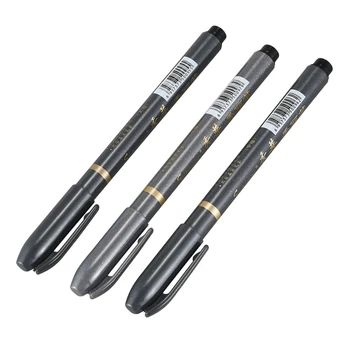 

3 pcs/lot Soft Brush Calligraphy neutral Pen Multifunction Pen Office Supplies Black (Size S M L)