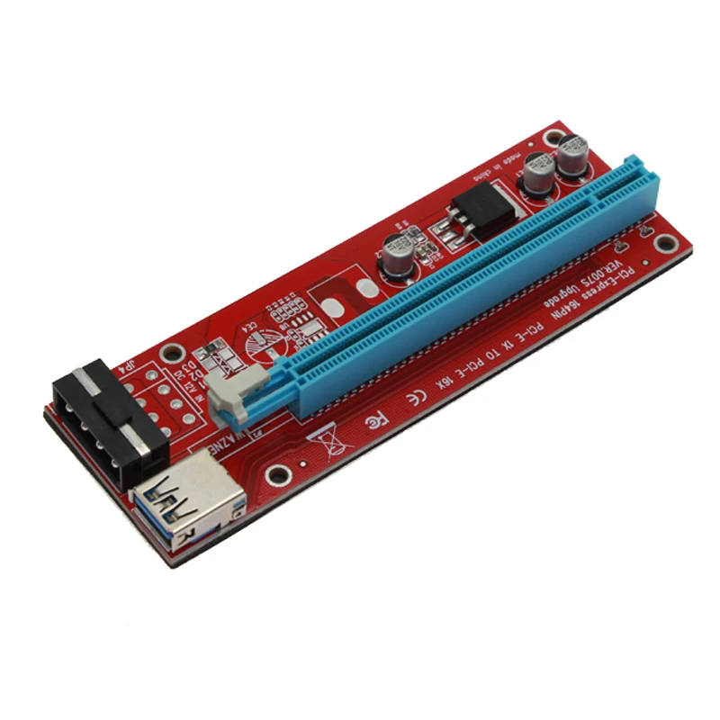 Riser VER006 PCI-E Riser Card 006 PCIE 1X to 16X Extension Adapter 60CM USB 3.0 Cable SATA 4Pin Molex Power for BTC Miner Mining