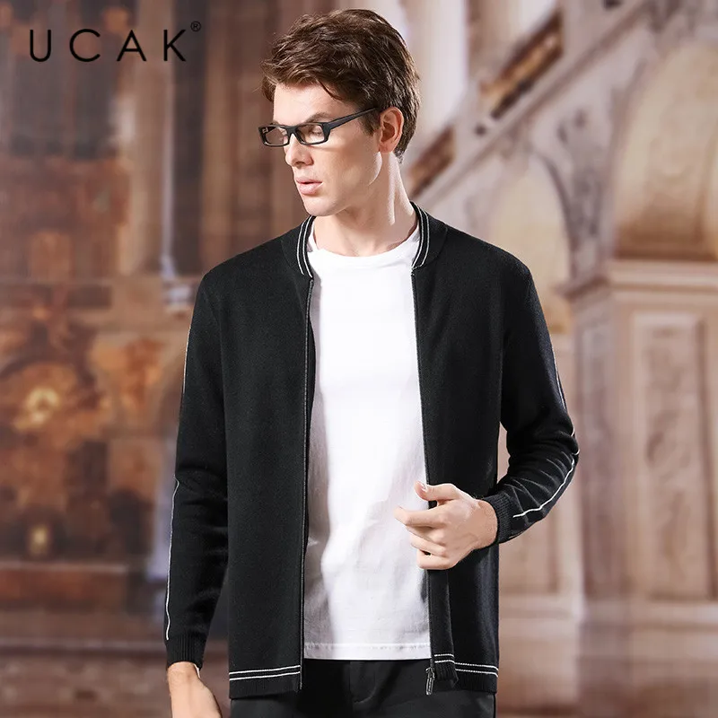 50% OFF UCAK Brand Wool Cardigan Sweater Men 2020 New Fashion Trend Casual Streetwear Spring Autumn Arrival Pull Homme Sweatercoat U1046