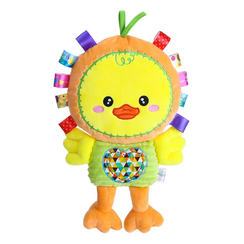 Duck 10 стилей детские игрушки для новорожденных животных погремушки Игрушка антистресс Плюшевые Дети PP хлопок унисекс погремушки игрушки ручные колокольчики Слон Обезьяна Кролик - Цвет: Duck