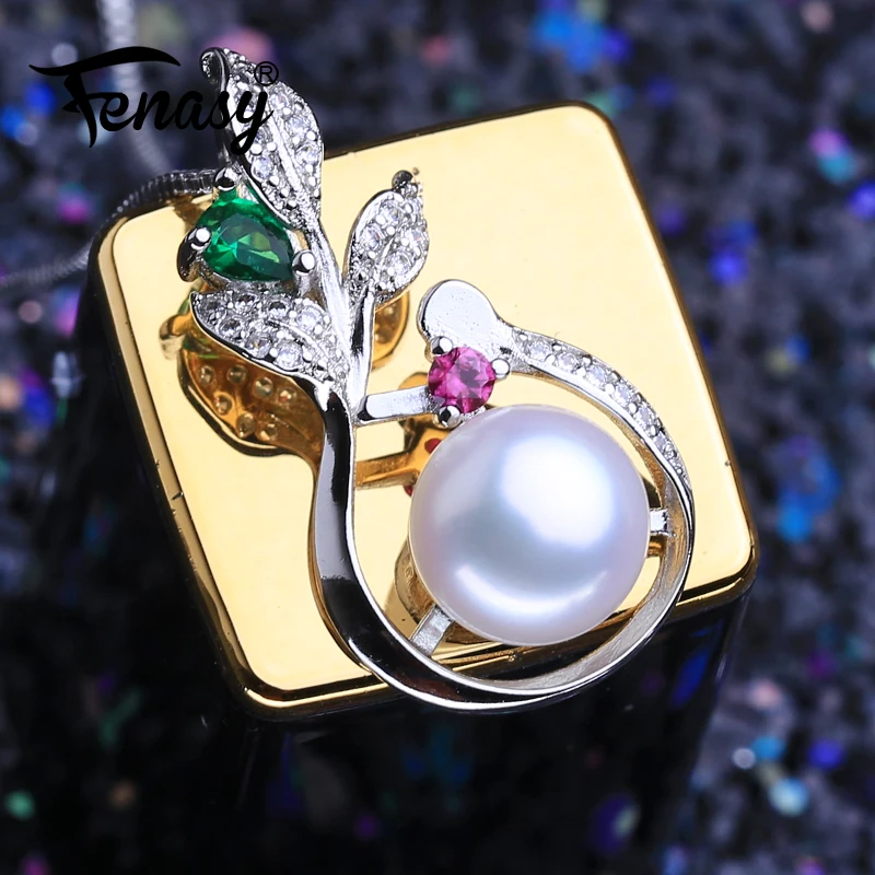 

FENASY 925 Sterling Silver Bohemian Pendant With Pearl Jewelry Boho Jewelry Custom Natural Freshwater Pearl Necklace For Women