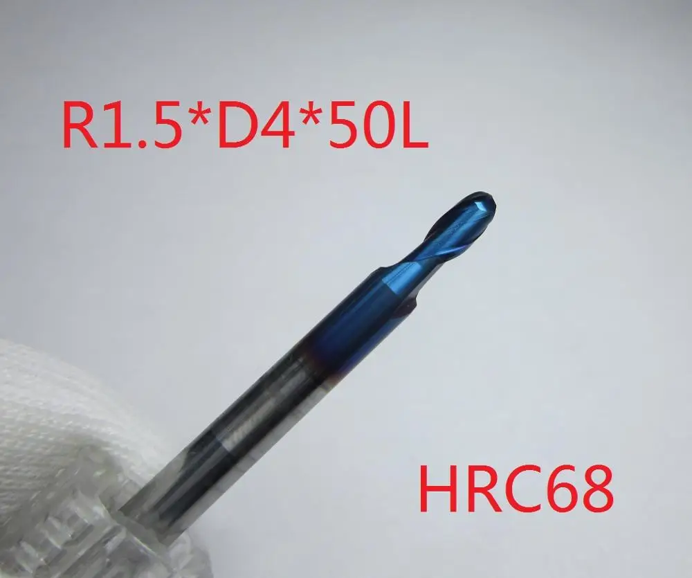 1 шт. HRC68 R0.5 R1 R1.5 R2 R2.5 R3 R4 R5 R6 Ø 5 мм 12 мм карбидные сферические концевые фрезы Фреза для термообработки материалов - Длина режущей кромки: CAB2-R1.5-68