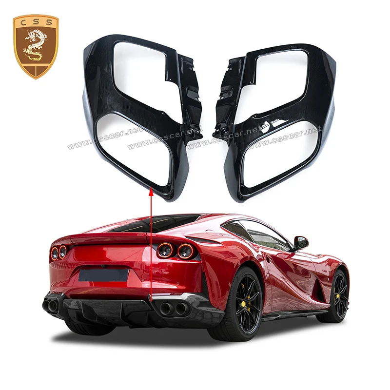 

For Ferrari 812 Dry Carbon Fiber rear Lip Bumper wrap angle Diffuser