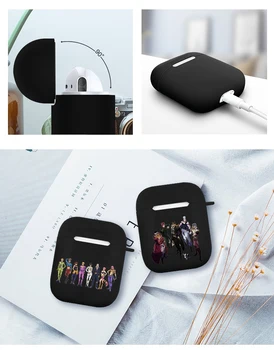 

JOJO’S BIZARRE ADVENTURE OVER HEAVEN JoJo Anime Case for Airpods 2 1 Cases For Air pod Black Matte Fundas Coque Case