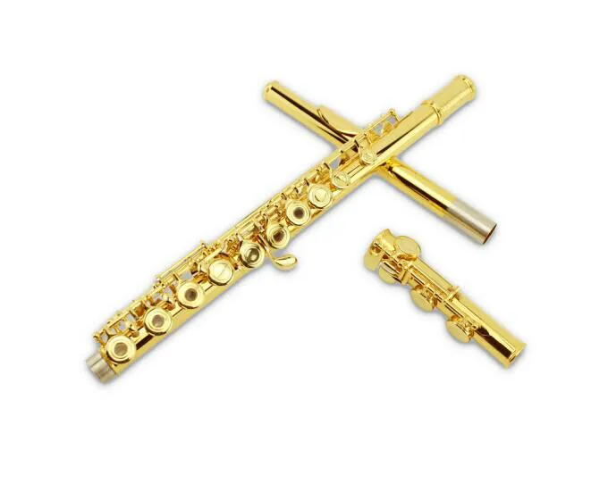 

MARGEWATE MGT-225P 16 Keys Hole Open Flute High Quality Cupronickel Gold Lacquer C Tune Flute Musical Instrument Free Shipping