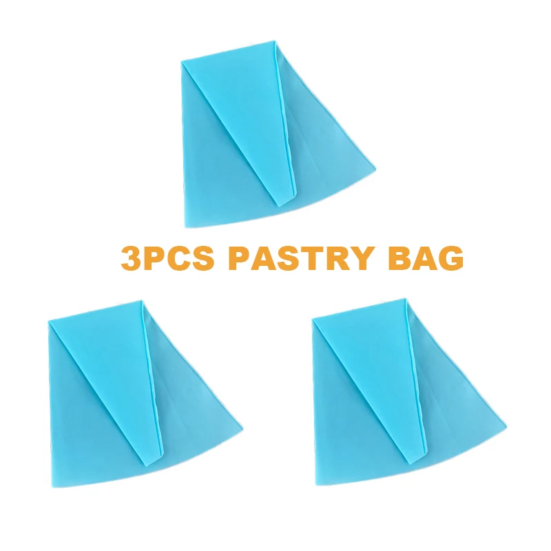 16 PCS/Set DIY Cake Tool Butter Converter Fashion Stainless Steel Nozzle Squeeze Pastry Bag Tips Cake Making Silk Flower CT2208 - Цвет: 3 pcs Bag