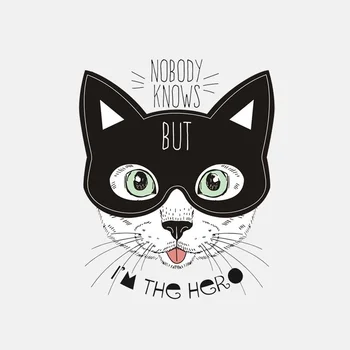 

10.2CM*16CM No Body Knows I Am The Hero Cat PVC Car Sticker 11-01051