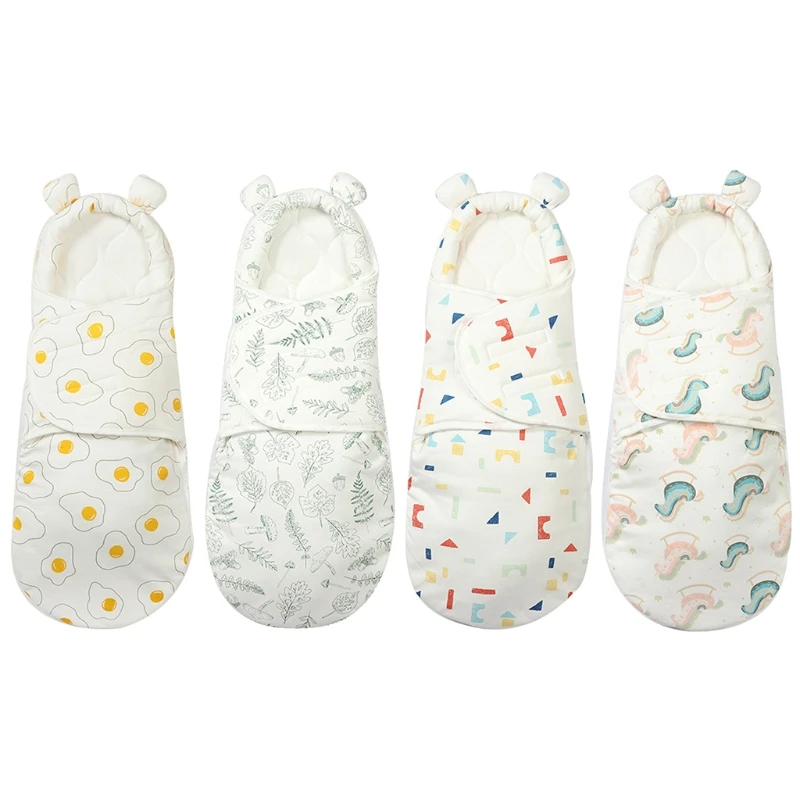 

Newborn Pure Cotton Hooded Blanket Warm Soft Swaddle Sleeping Bag Stroller Wrap R2JF
