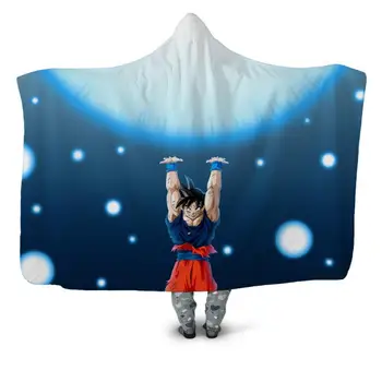 

Dragon Ball Goku Anime 3D Printing Throw Hooded Blanket Wearable Warm Fleece Bedding Office Quilts Soft Adults Travel 10