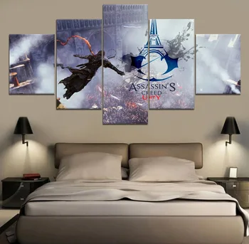 

Assassins Creed Unity Modern Canvas Wall Art Canvas Wall Art Painting 5 Piece Canvas HD Print Painting For Living Room Artwork