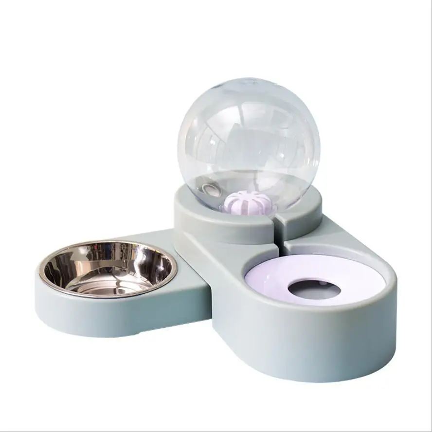 2.8 L Bubble Pet Bowl Cat Automatic Fountain for Water Drinking Single Large Bowl Dish Dog Kitten Feeding Container Pet Feeder - Цвет: light blue