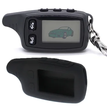 

TW9030 LCD Remote Control Key Fob + Silicone Case Trinket for Russian TW 9030 two way car alarm system Tomahawk TW-9030 Keychain