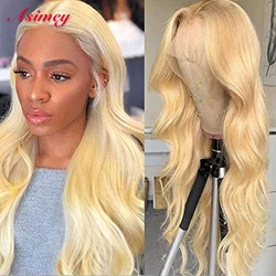 24-32in 613 Body Wave Preplucked With Baby Hair Lace Frontal Wigs 100% Virgin Remy 13X4 180 Density Honey Blonde For Black Women