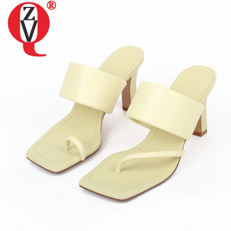 

ZVQ high quality new women slippers outside high heel European style shoes 2020 summer brand fashion dress date slippers
