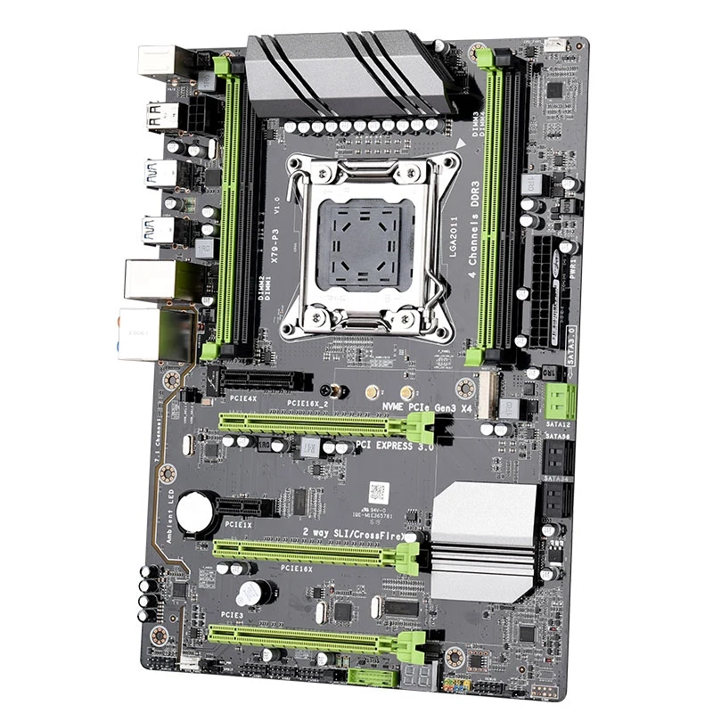  X79-P3 LGA 2011 ATX Gaming Motherboard DDR3 RAM Memory NVME M.2 SSD Support for Intel Xeon Core CPU