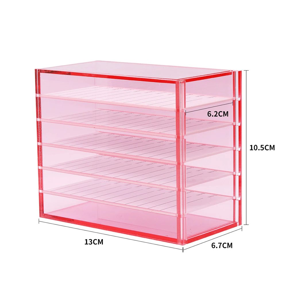 False Eyelashes Storage Box 5 Layers Acrylic Pallet Individual Lash Volume Display Stand Holder For Makeup Lash Extension Tools