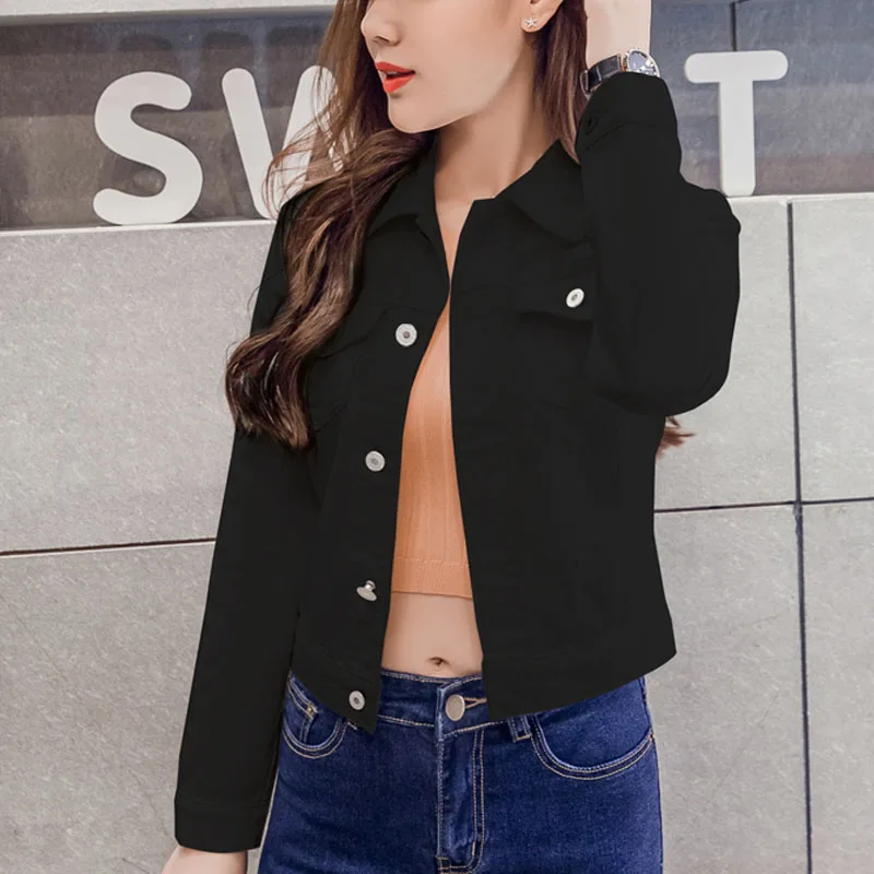 Women Solid Denim Jacket Women 