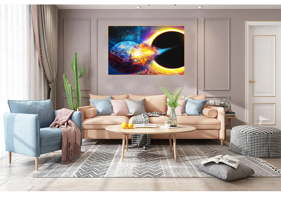New AB Diamond Painting Universe Planet Full Square/Round Diamont Embroidery Sky Landscape Mosaic Galaxy Cross Stitch Home Decor