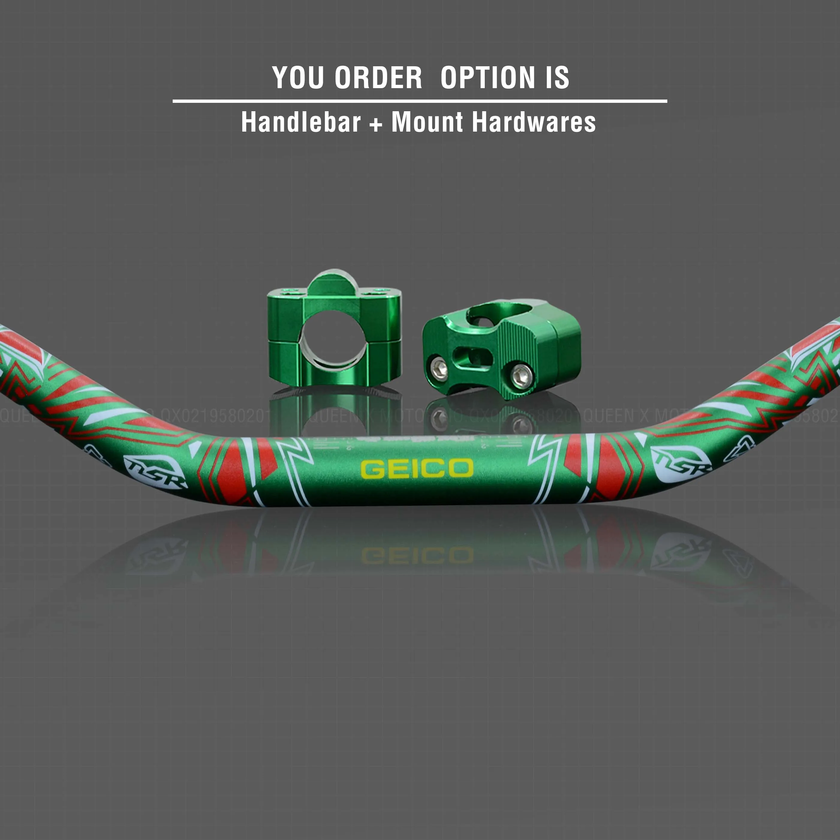 Руль для Pro Taper Pack Bar 1-1/" 6 дней Fatbar Колодки Ручки Pit Pro Racing Dirt Pit Bike мотоцикл с адаптер cnc - Цвет: Green Combo2