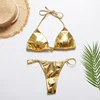 Brazilian Bathing Suit Sequin PU Leaher Push Up Padded  3