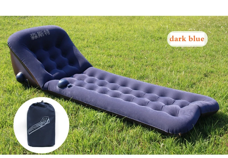 dark blue Кемпинг Пешие Прогулки дома открытый портативный надувной Многофункциональный спинка Подушка Диван Кровать Самонадувающийся пляжный надувной матрас - Цвет: dark blue