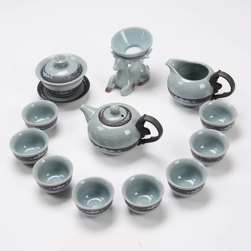 Бытовой весь набор глиняный чайный набор кунг-фу комбо 1 горшок шесть чашек мишени Луч чайник устройство для изготовления чая кувшин чайная чашка
