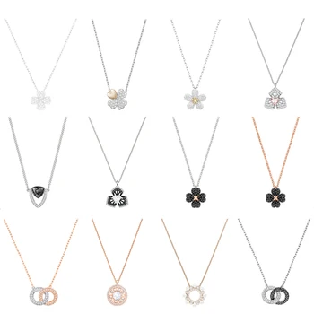

High Quality SWA XL014 Original Necklace Jewelry Lucky Four-leaf Clover Flower Double-sided Small Flower DIY Women's Necklace