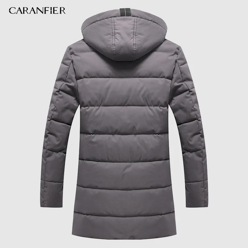 CARANFIER 6XL 7XL 8XL мужская длинная парка Теплая Зимняя брендовая куртка Роскошная