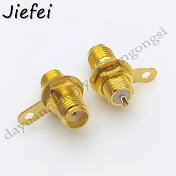 

50-500 Pcs New Gold plated RF Adapter Connector SMA Female Panel Mount With Nut Bulkhead Handle Solder