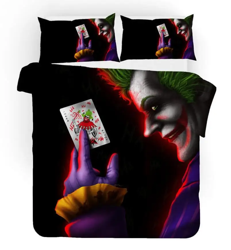 Joker 3d Bedding Set Duvet Covers Pillowcases Clown Children Room Decor Comforter Bedding Sets Bedclothes Bed Linen