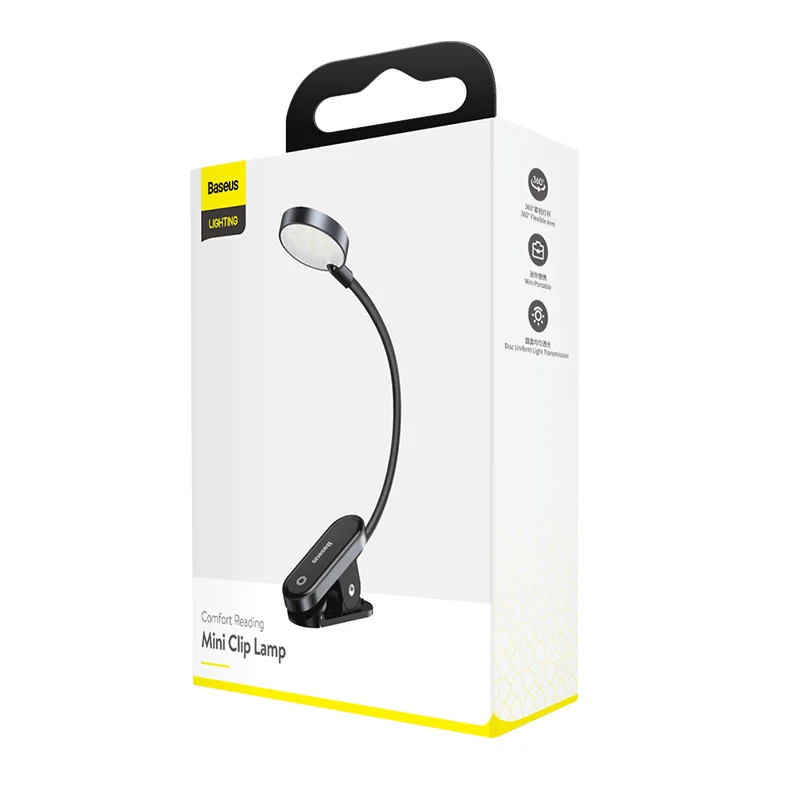 Baseus Usb Led Light Rechargeable Mini Clip On Desk Lamp Flexible Nightlight Warm Reading For Travel Bedroom Book Electric Heaters Aliexpress 