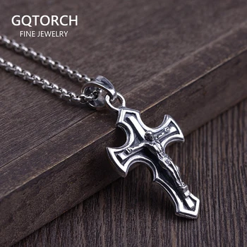 

Genuine Sterling Silver 925 Catholic Crucifix Jesus Piece Pendant For Men Women Viking Religious Jewelry Plata De Ley 925