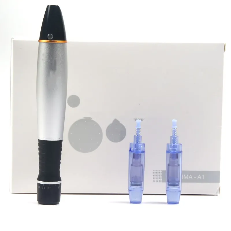 

Micro needle derma pen Machine Micro Rolling System Therapy Pen for Facail Skin Care Needle derma meso pen A1-C wired siliver