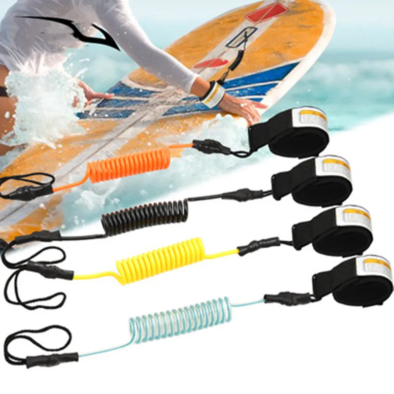 Feet Ankle Leash Surfing Elastic Coiled Stand Up Paddle Board Leg Rope