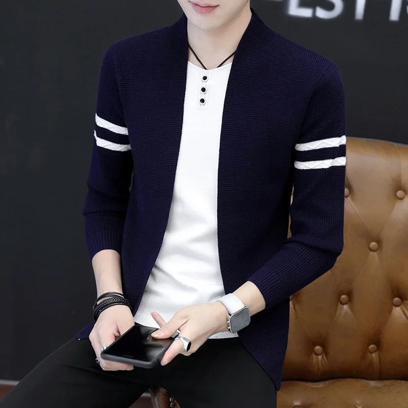 

Spring Sweater 2019 Trend Men Autumn Korean-style New Style Cool 2019 Outer Wear Cardigan Crew Neck Coat Fashion