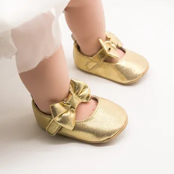 

Kids Shoes Baby Shoes Solid Color Bow-knot Decoration Rubber Sole Comfortable Non-slip HOOK&LOOP Baby Shoes