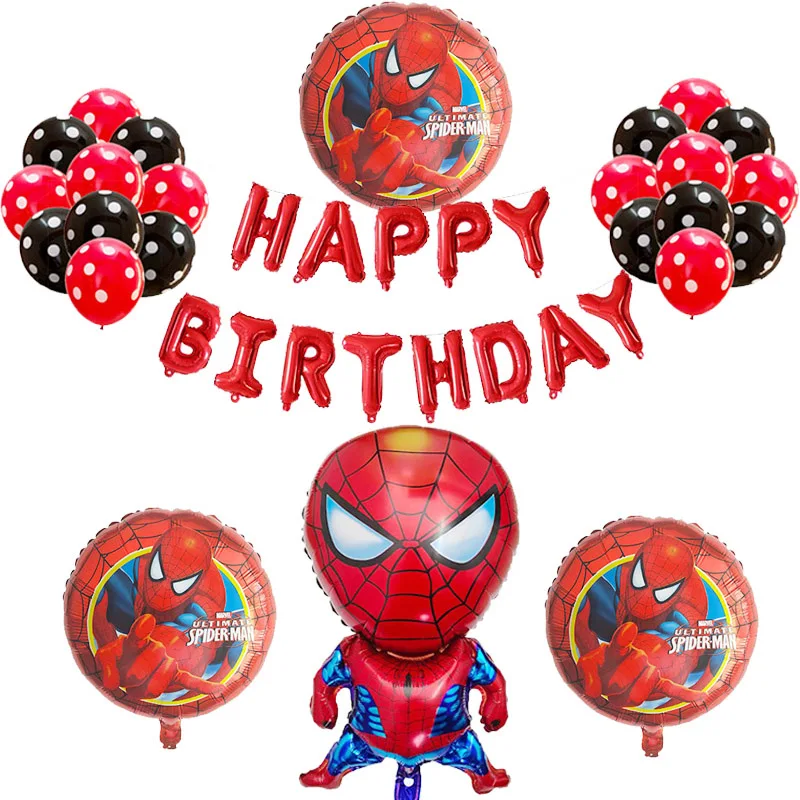 25 шт/лот Marvel Человек-паук фольги Воздушные шары счастливый Brthday супергерой шар для детей день рождения украшения игрушки воздушный шар - Цвет: Mix 1
