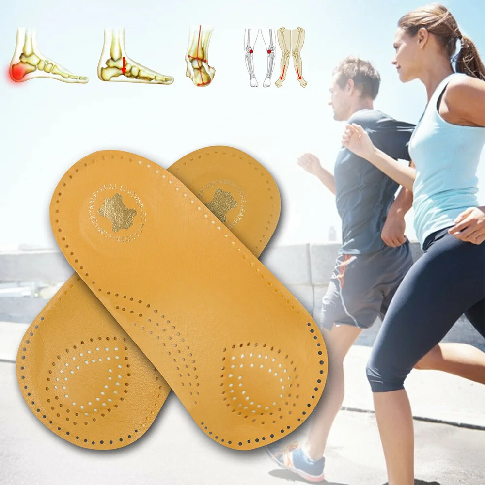 

Shoe Cushion Fasciitis Orthotic Insoles Plantar Sports Inserts Arch Support Pads Flat Foot Non Slip Correct PU Leather
