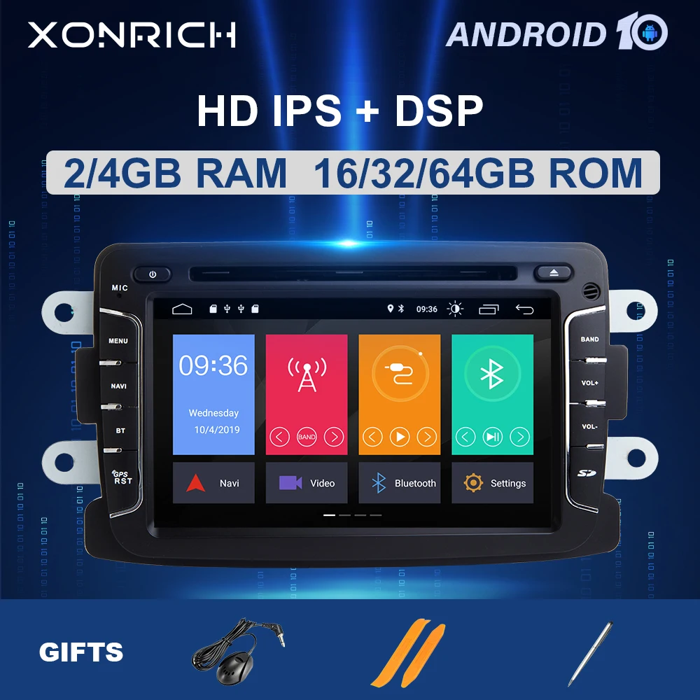 Автомагнитола для Dacia Lodgy Logan, Duster Sandero 2Renault Captur/Lada/Xray, навигация GPS, DVD, DSP, 4 Гб, 1 din, android 10 Автомагнитола для Dacia Lodgy Logan, Duster Sandero 2Renault Captur/Lada/Xray, навигация GPS, DVD, DSP, 4 Гб, 1 din, android 10