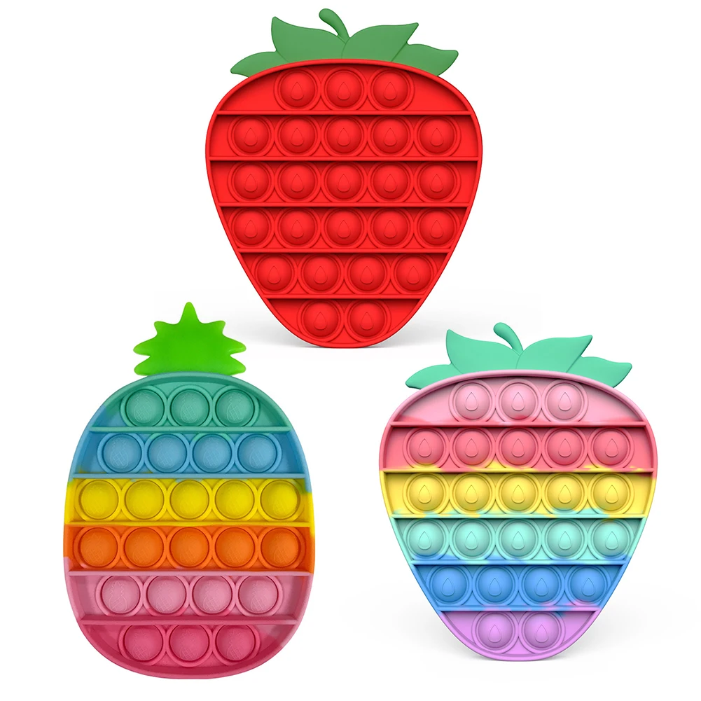Anti-Stress Toys Squeeze-Toy Puzzle Bubbles-Sensory-Toys Fruit Push-Pop Soft Cartoon