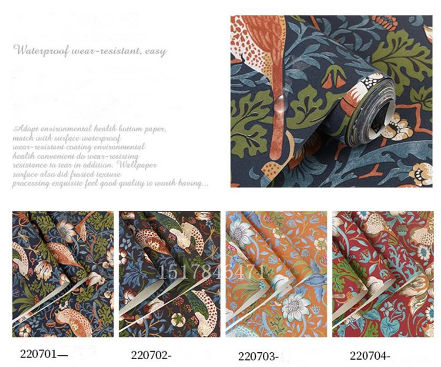 flor e pássaro retro tibetanos para sala