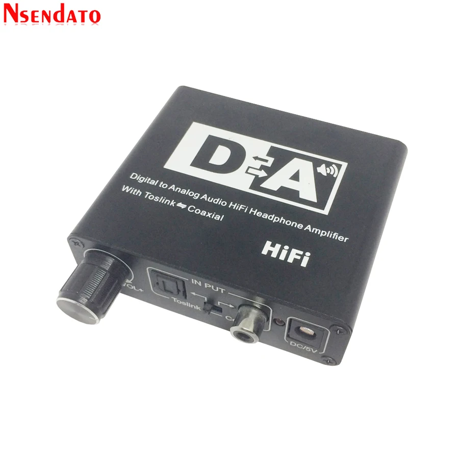Digital To Analog Audio Hifi Headphone Amplifier Converter Optical Toslink Coaxial To Toslink Coaxial 3 5mm with optical cable